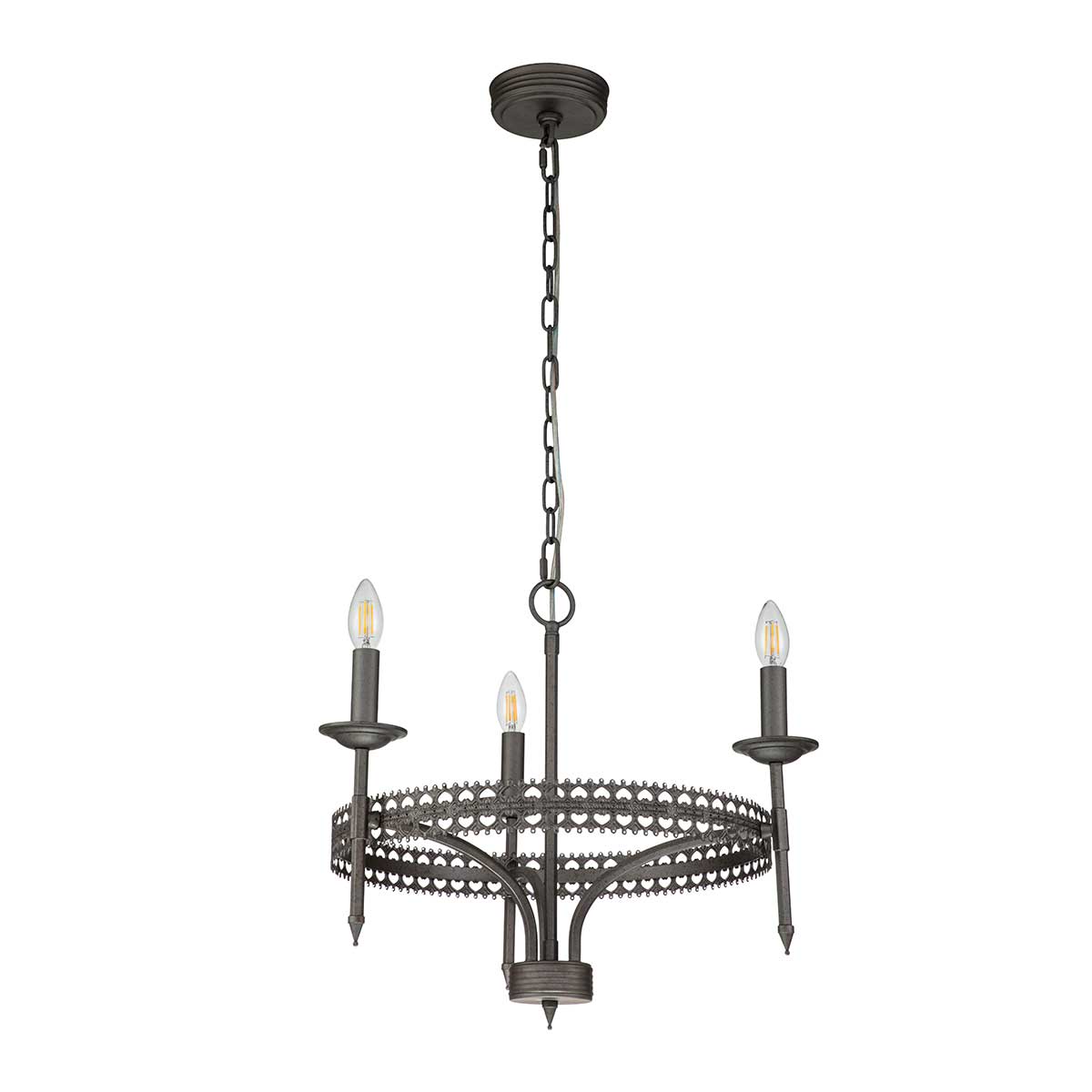 Elstead Lighting Chandelier from the Crown range. Crown 3 Light Chandelier Product Code = CROWN3