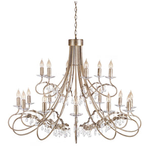 Elstead Lighting Chandelier from the Christina range. Christina 18 Light Chandelier Product Code = CRT18-SIL-GOLD
