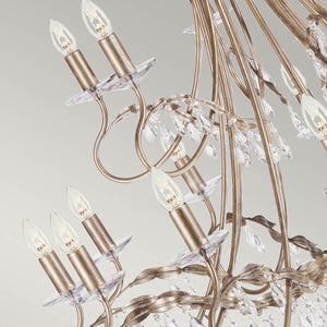 Elstead Lighting Chandelier from the Christina range. Christina 18 Light Chandelier Product Code = CRT18-SIL-GOLD