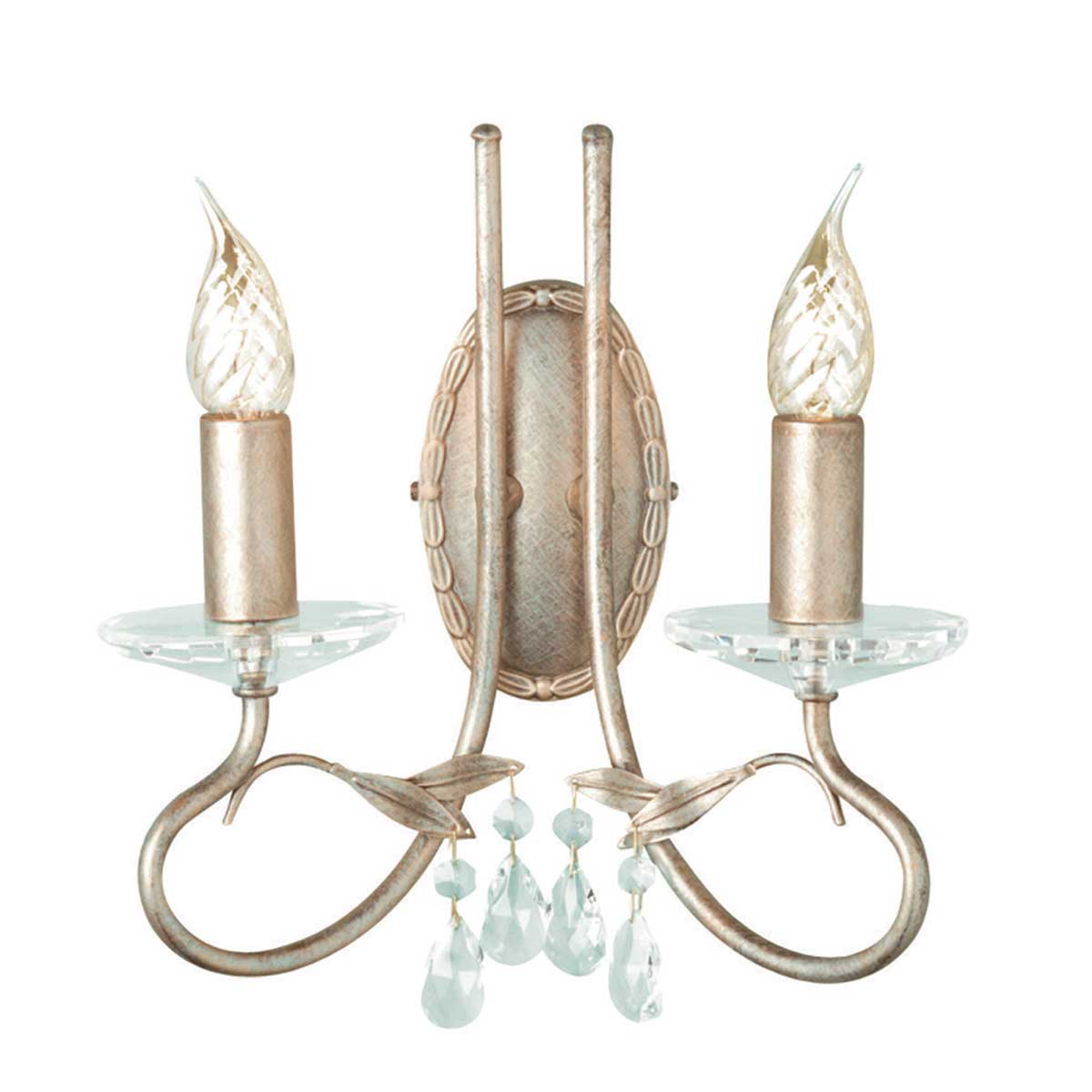 Elstead Lighting Wall Light from the Christina range. Christina 2 Light Wall Light Product Code = CRT2-SILVER-GOLD