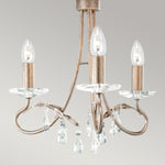 Elstead Lighting Chandelier from the Christina range. Christina 3 Light Chandelier – SKU CRT3-SILVER-GOLD