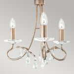 Elstead Lighting Chandelier from the Christina range. Christina 3 Light Chandelier Product Code = CRT3-SILVER-GOLD
