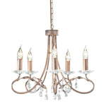 Elstead Lighting Chandelier from the Christina range. Christina 5 Light Chandelier – SKU CRT5-SILVER-GOLD