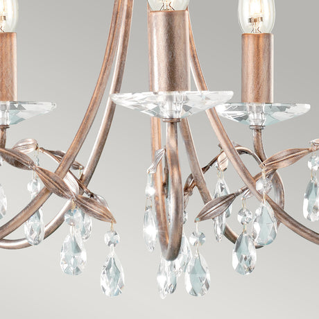 Elstead Lighting Chandelier from the Christina range. Christina 5 Light Chandelier Product Code = CRT5-SILVER-GOLD