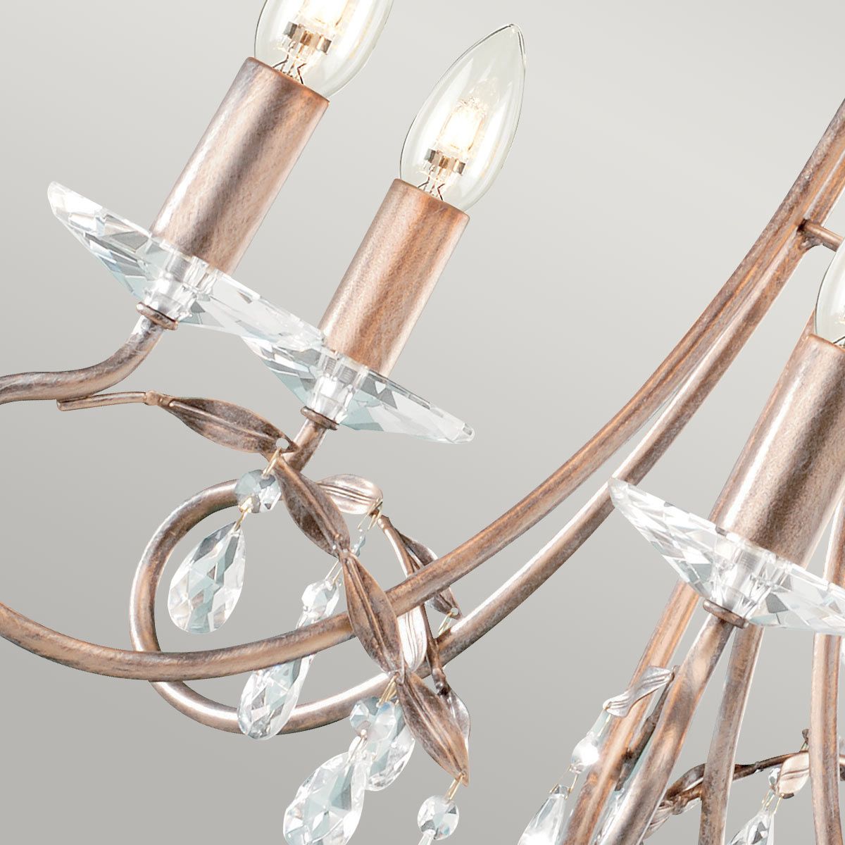 Elstead Lighting Chandelier from the Christina range. Christina 5 Light Chandelier – SKU CRT5-SILVER-GOLD