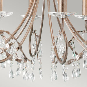Elstead Lighting Chandelier from the Christina range. Christina 8 Light Chandelier Product Code = CRT8-SILVER-GOLD