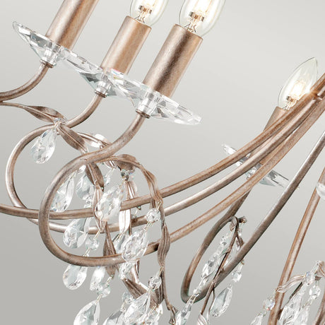 Elstead Lighting Chandelier from the Christina range. Christina 8 Light Chandelier Product Code = CRT8-SILVER-GOLD
