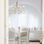 Elstead Lighting Chandelier from the Christina range. Christina 8 Light Chandelier Product Code = CRT8-SILVER-GOLD