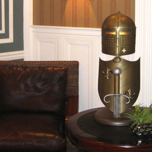 Elstead Lighting Table Lamp from the Crusader range. Crusader 1 Light Table Lamp Product Code = CRUSADER-T-L
