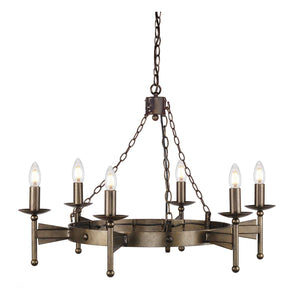 Elstead Lighting Chandelier from the Cromwell range. Cromwell 6 Light Chandelier Product Code = CW6-OLD-BRZ