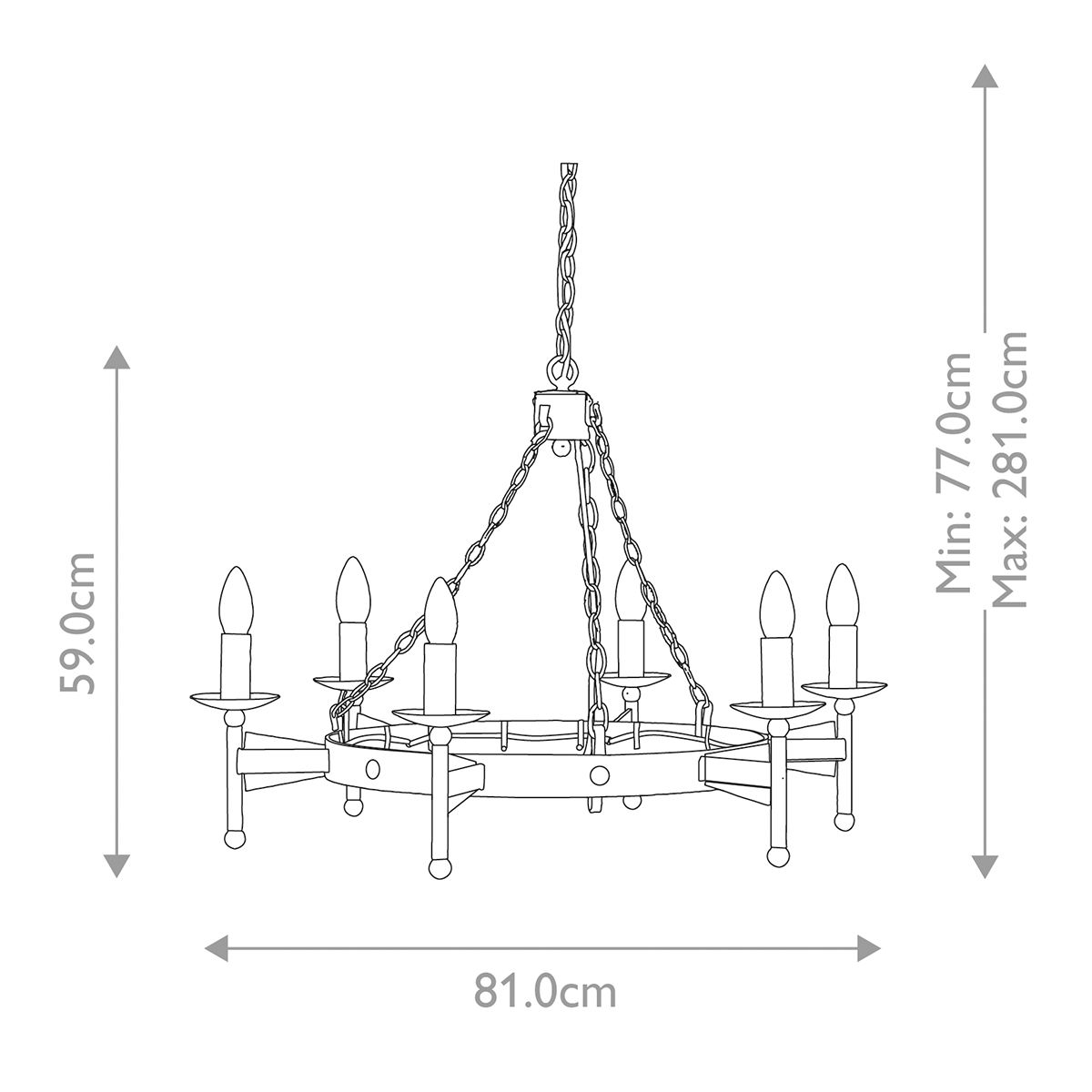 Elstead Lighting Chandelier from the Cromwell range. Cromwell 6 Light Chandelier – SKU CW6-OLD-BRZ