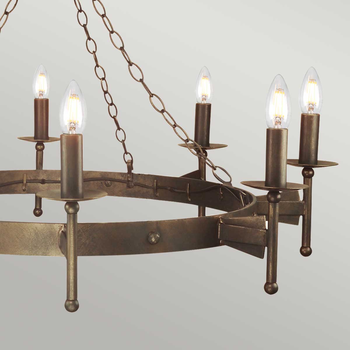 Elstead Lighting Chandelier from the Cromwell range. Cromwell 8 Light Chandelier Product Code = CW8-OLD-BRZ
