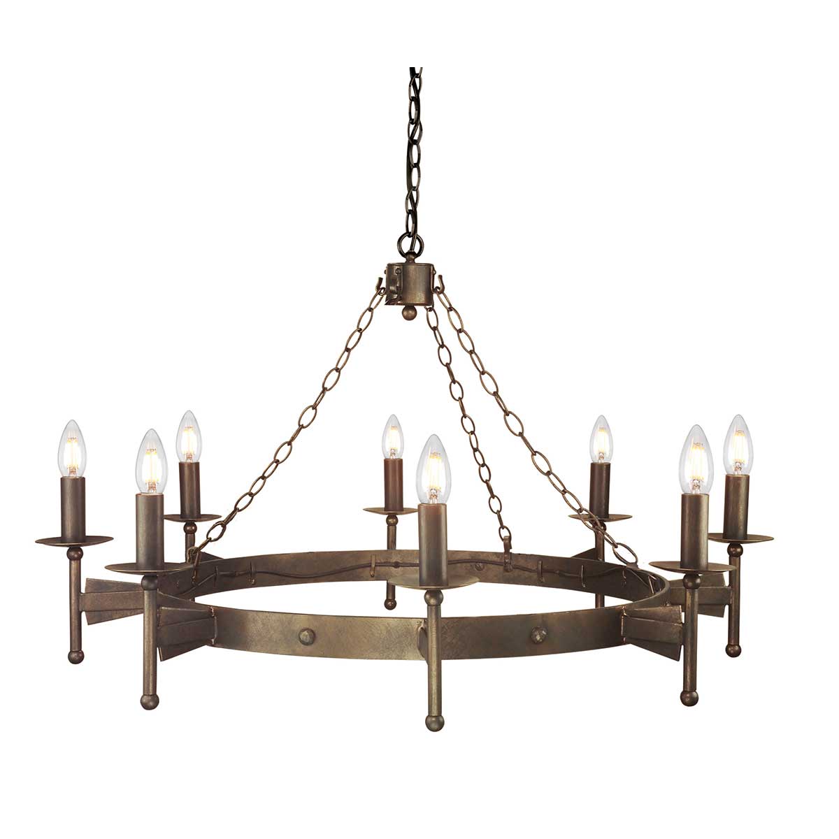 Elstead Lighting Chandelier from the Cromwell range. Cromwell 8 Light Chandelier Product Code = CW8-OLD-BRZ