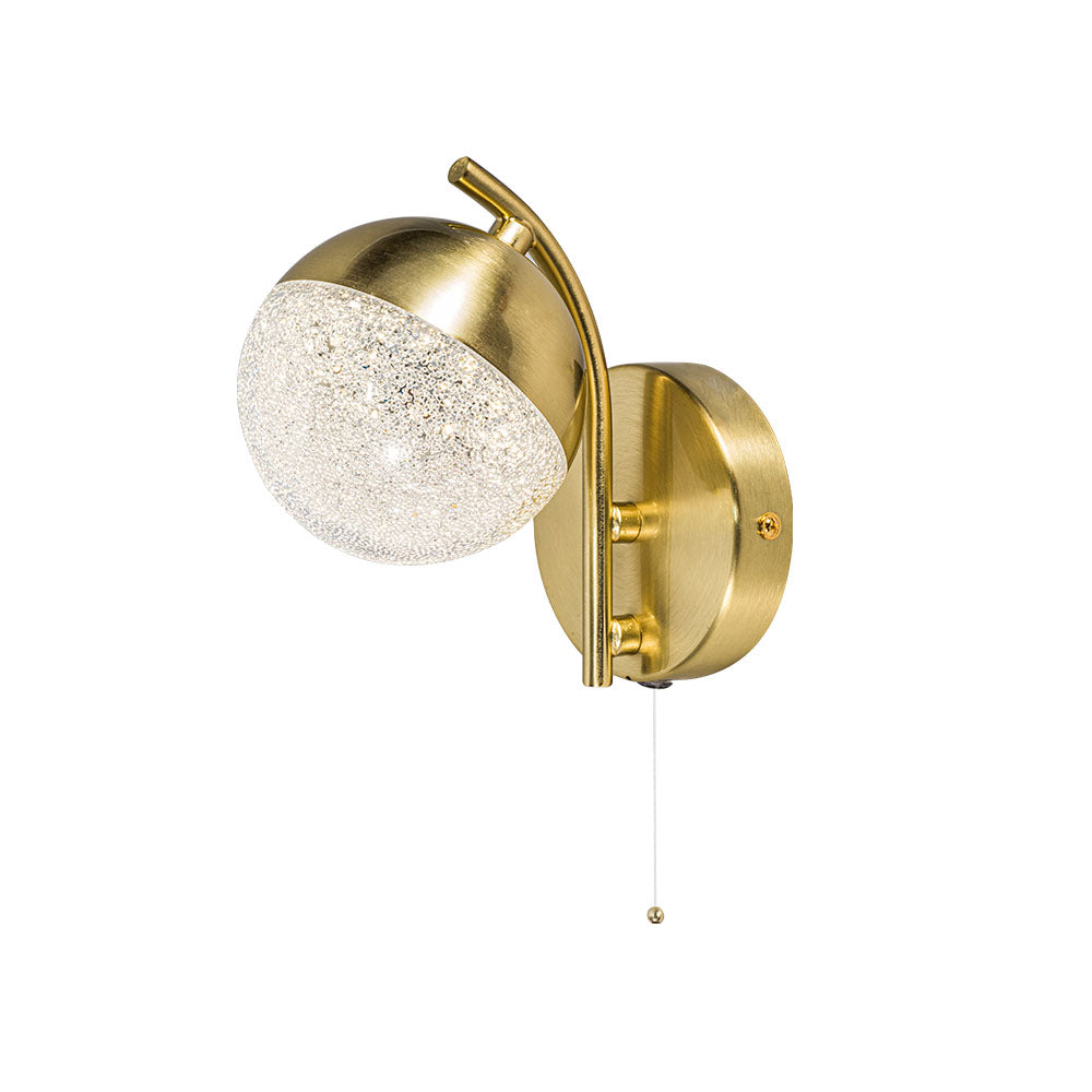 Magnalux Dew 1 Light 5W CCT Satin Brass Bathroom Wall Light Part Number - DEW01SBWL