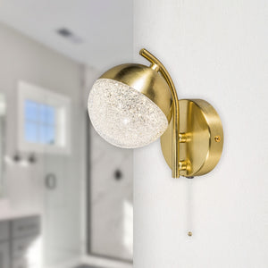 Magnalux Dew 1 Light 5W CCT Satin Brass Bathroom Wall Light Part Number - DEW01SBWL