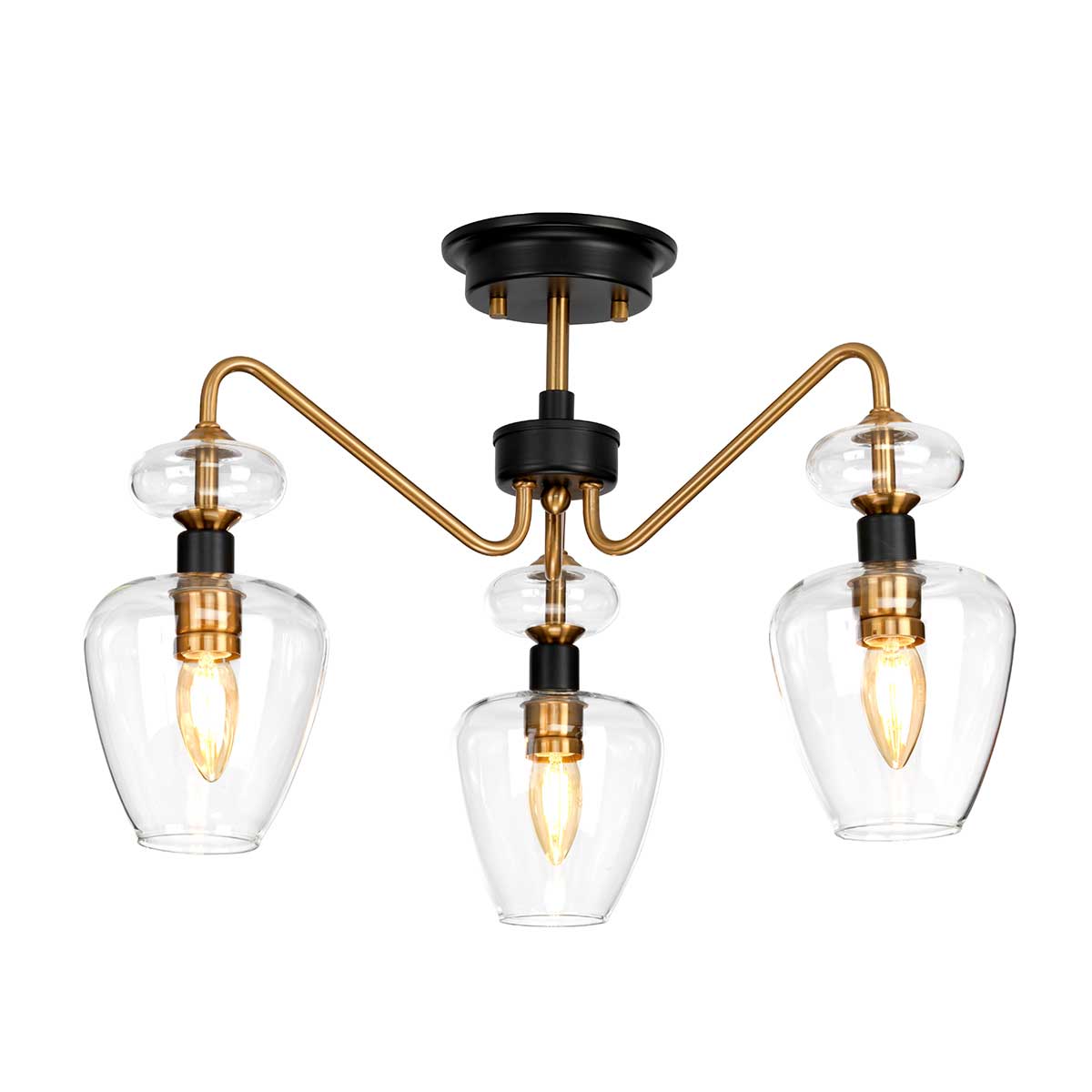 Elstead Lighting Ceiling Semi-Flush from the Armand range. Armand 3 Light Semi-Flush Product Code = DL-ARMAND-SF3-AB