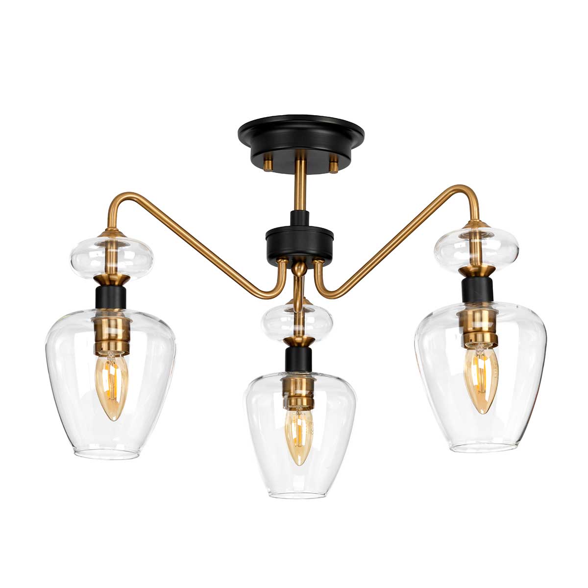 Elstead Lighting Ceiling Semi-Flush from the Armand range. Armand 3 Light Semi-Flush Product Code = DL-ARMAND-SF3-AB