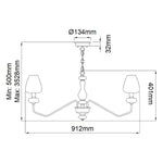 Elstead Lighting Chandelier from the Armand range. Armand 8 Light Chandelier – SKU DL-ARMAND8-AB