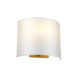 Designer's Lightbox Cooper Medium Curved Wall Light with Aged Brass Back Plate – SKU DL-COOPER-M-IV-AB