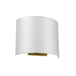 Designer's Lightbox Cooper Medium Curved Wall Light with Aged Brass Back Plate – SKU DL-COOPER-M-IV-AB