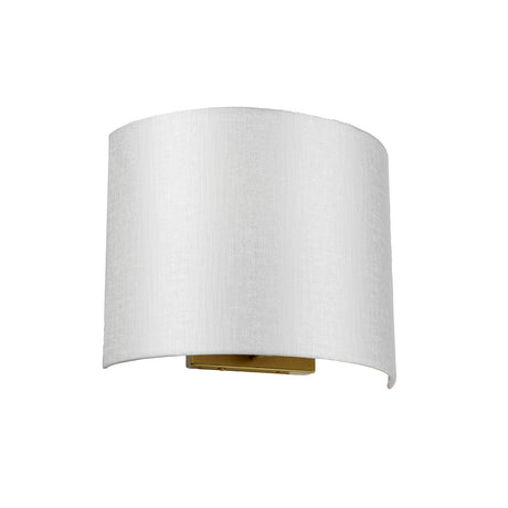 Designer's Lightbox Cooper Medium Curved Wall Light with Aged Brass Back Plate DL-COOPER-M-IV-AB