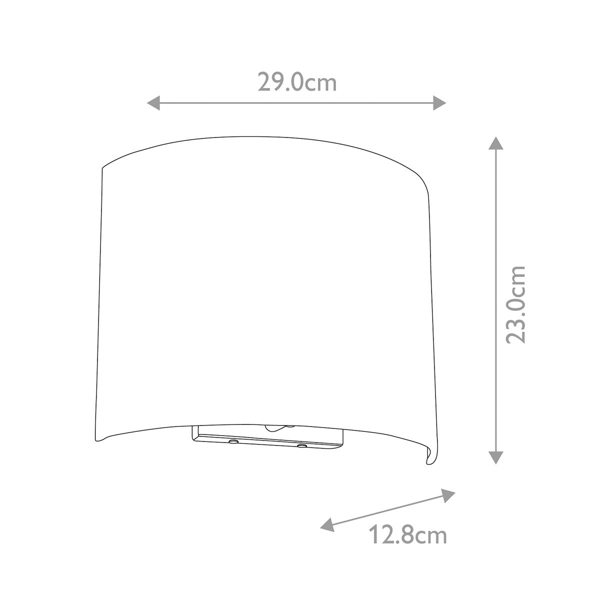 Designer's Lightbox Cooper Medium Curved Wall Light with Aged Brass Back Plate – SKU DL-COOPER-M-IV-AB
