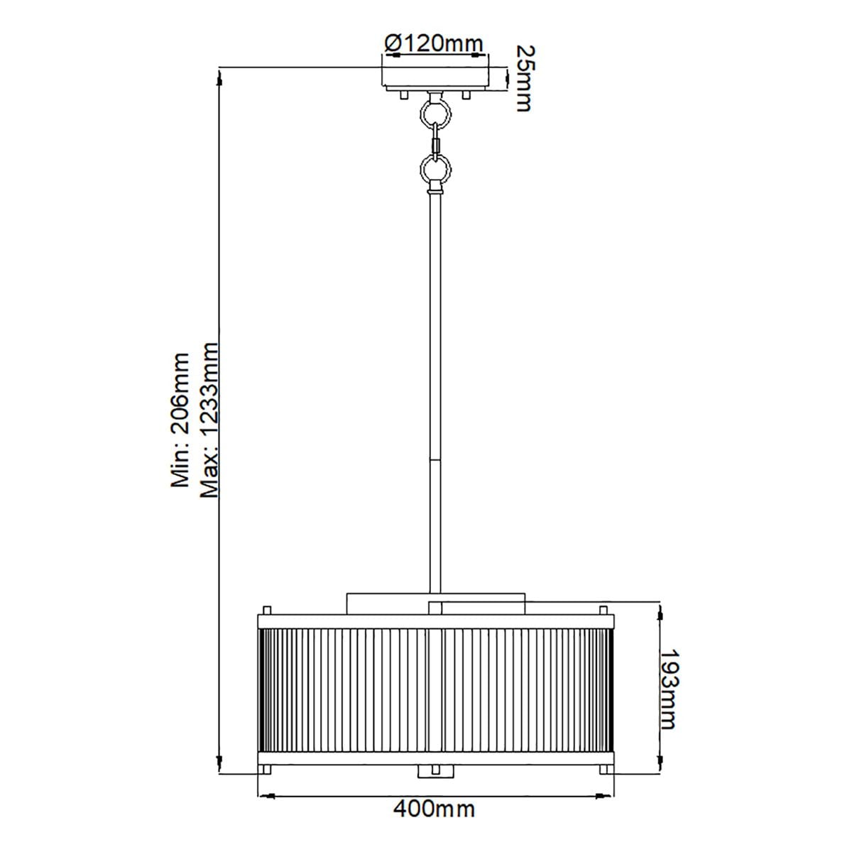 Elstead Lighting Pendant from the Corona range. Corona 3 Light Pendant – SKU DL-CORONA-3P-BAB