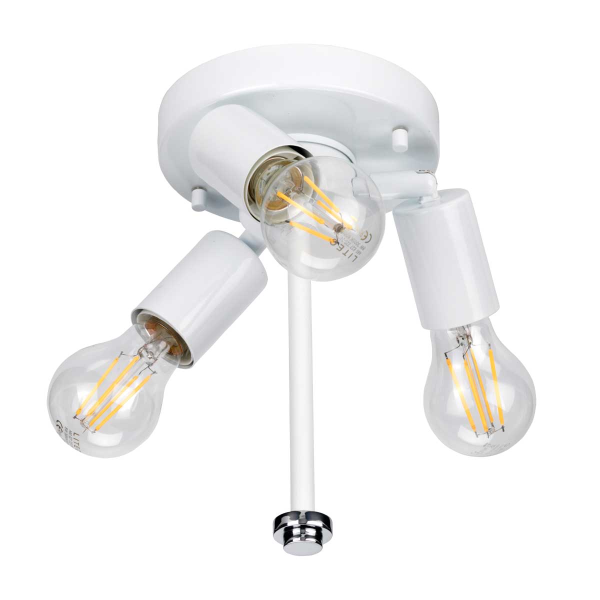 Designer's Lightbox Ceiling Flush from the Fletcher Flush range. Fletcher 14" Flush Product Code = DL-FLETCHER14-3LT-IV-PC