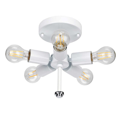 Designer's Lightbox Ceiling Flush from the Fletcher Flush range. Fletcher 22" Flush Product Code = DL-FLETCHER22-5LT-IV-PC