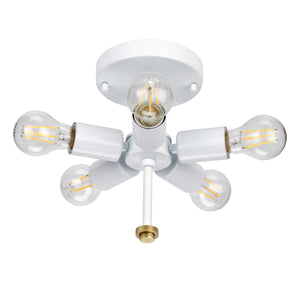 Designer's Lightbox Ceiling Flush from the Fletcher Flush range. Fletcher 26" Flush Product Code = DL-FLETCHER26-5LT-IV-AB
