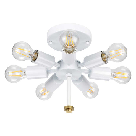Designer's Lightbox Ceiling Flush from the Fletcher Flush range. Fletcher 34" Flush Product Code = DL-FLETCHER34-7LT-IV-AB