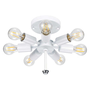 Designer's Lightbox Ceiling Flush from the Fletcher Flush range. Fletcher 34" Flush Product Code = DL-FLETCHER34-7LT-IV-PC