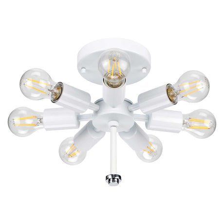 Designer's Lightbox Ceiling Flush from the Fletcher Flush range. Fletcher 34" Flush Product Code = DL-FLETCHER34-7LT-IV-PC