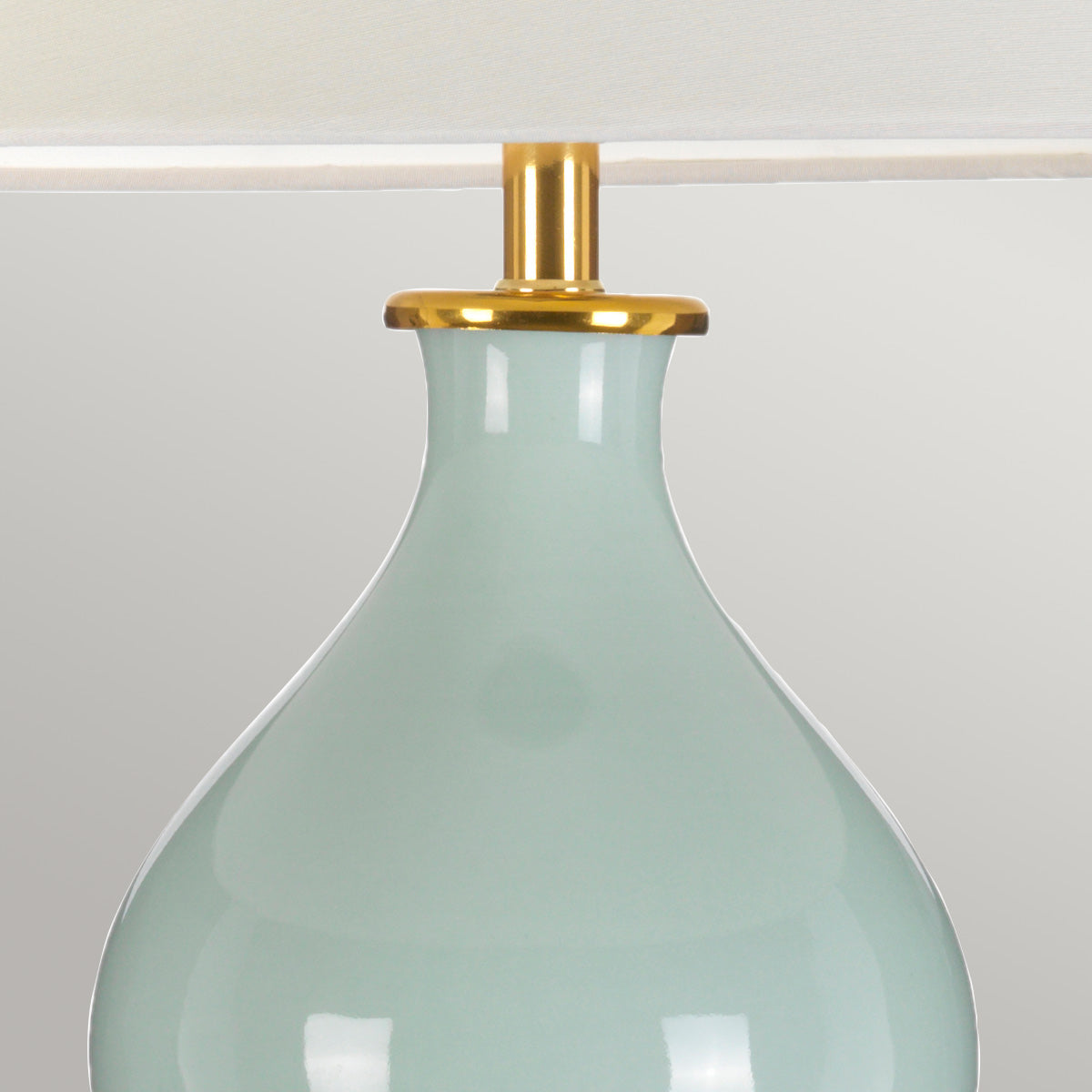 Designer's Lightbox Table Lamp from the Harbin range. Harbin Gourd 1 Light Table Lamp with Tall Empire - Celadon Product Code = DL-HARBIN-TL-CEL