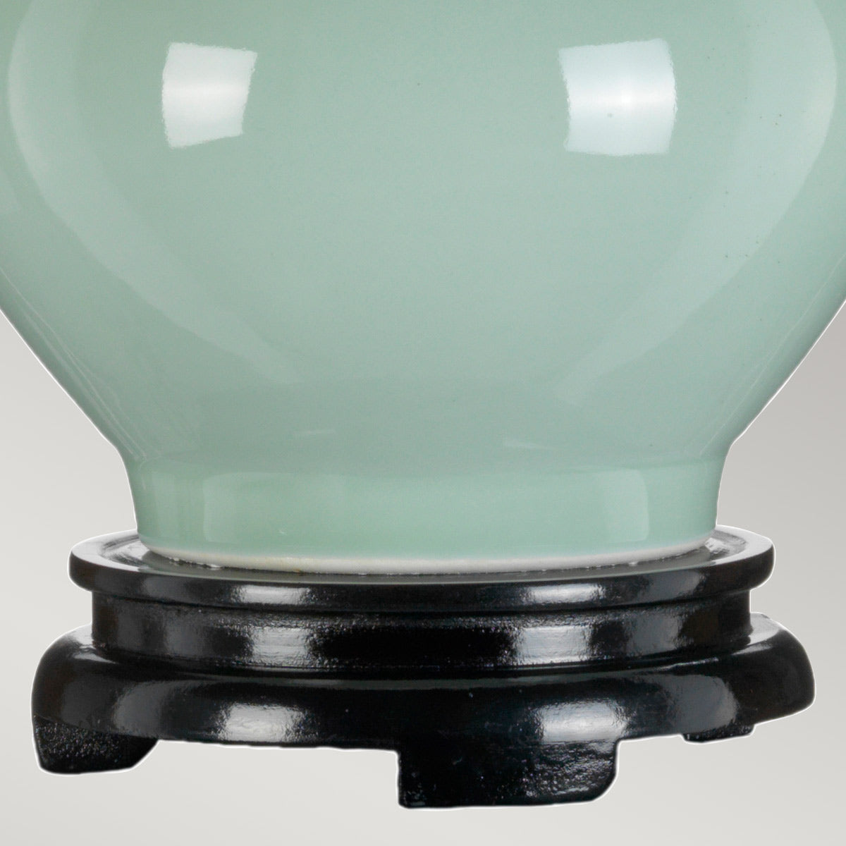 Designer's Lightbox Table Lamp from the Harbin range. Harbin Gourd 1 Light Table Lamp with Tall Empire - Celadon Product Code = DL-HARBIN-TL-CEL