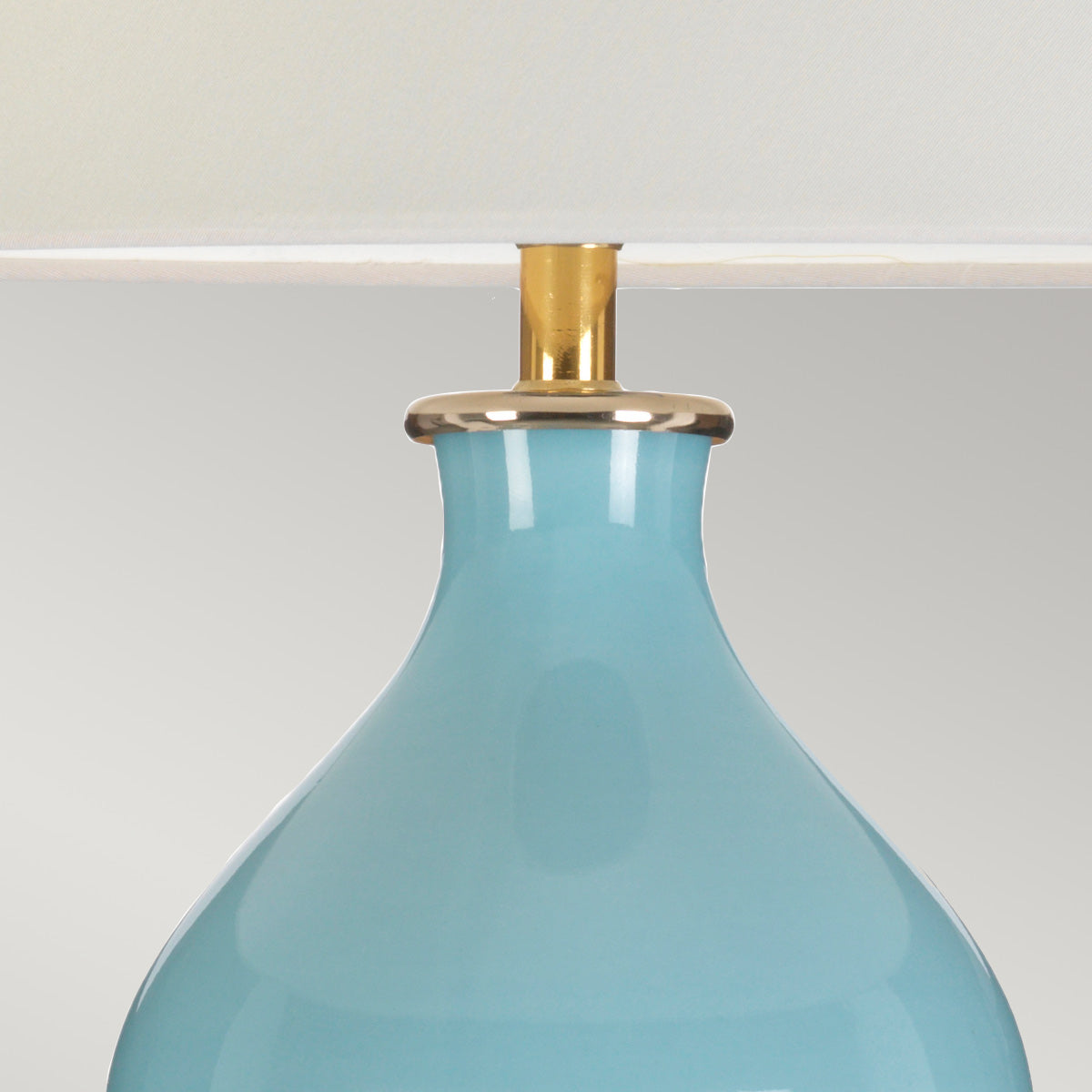 Designer's Lightbox Table Lamp from the Harbin range. Harbin Gourd 1 Light Table Lamp with Tall Empire - Duck Egg Blue Product Code = DL-HARBIN-TL-DEB