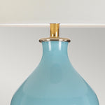 Designer's Lightbox Table Lamp from the Harbin range. Harbin Gourd 1 Light Table Lamp with Tall Empire - Duck Egg Blue Product Code = DL-HARBIN-TL-DEB