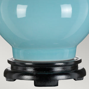 Designer's Lightbox Table Lamp from the Harbin range. Harbin Gourd 1 Light Table Lamp with Tall Empire - Duck Egg Blue Product Code = DL-HARBIN-TL-DEB