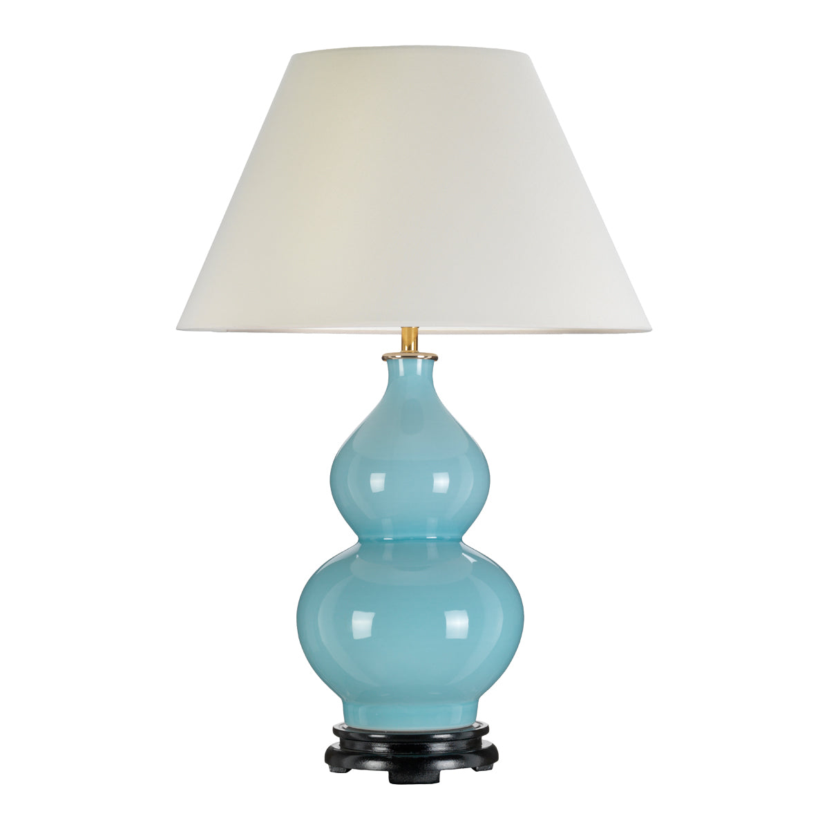 Designer's Lightbox Table Lamp from the Harbin range. Harbin Gourd 1 Light Table Lamp with Tall Empire - Duck Egg Blue Product Code = DL-HARBIN-TL-DEB