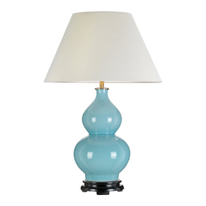 Designer's Lightbox Table Lamp from the Harbin range. Harbin Gourd 1 Light Table Lamp with Tall Empire - Duck Egg Blue Product Code = DL-HARBIN-TL-DEB