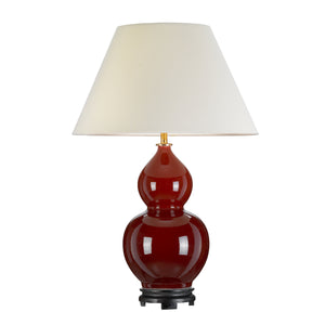 Designer's Lightbox Table Lamp from the Harbin range. Harbin Gourd 1 Light Table Lamp with Tall Empire - Oxblood Product Code = DL-HARBIN-TL-OXB
