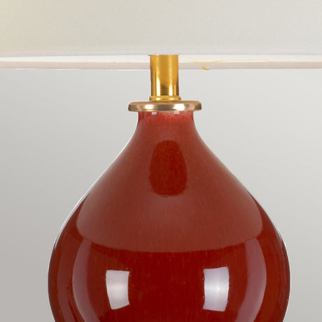Designer's Lightbox Table Lamp from the Harbin range. Harbin Gourd 1 Light Table Lamp with Tall Empire - Oxblood Product Code = DL-HARBIN-TL-OXB