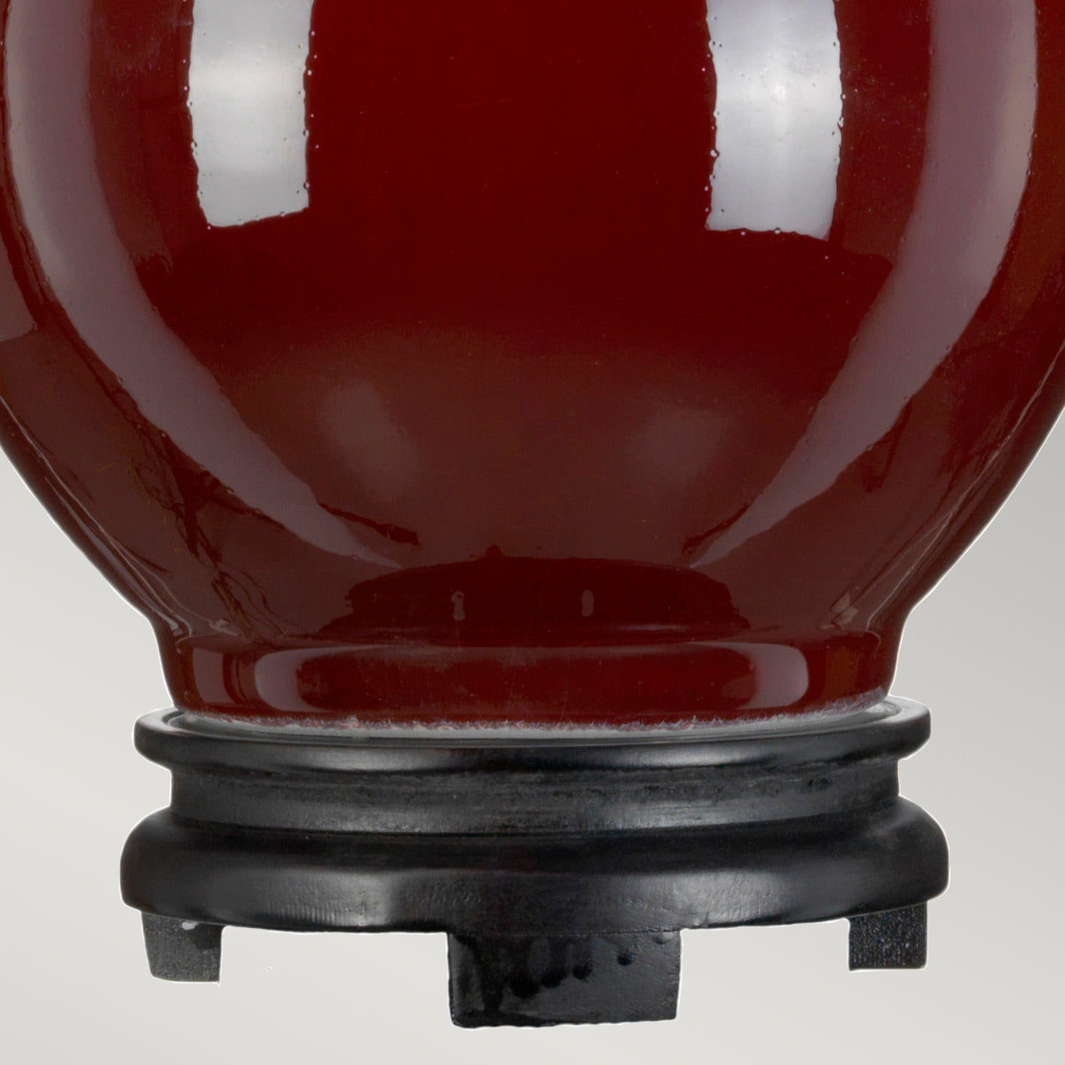 Designer's Lightbox Table Lamp from the Harbin range. Harbin Gourd 1 Light Table Lamp with Tall Empire - Oxblood Product Code = DL-HARBIN-TL-OXB
