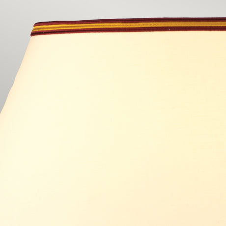 Elstead Lighting Table Lamp from the Oxblood range. Majin Oxblood Red Jar 1 Light Table Lamp with Polycotton shade Product Code = DL-MAJIN-SMALL-TL-OXB