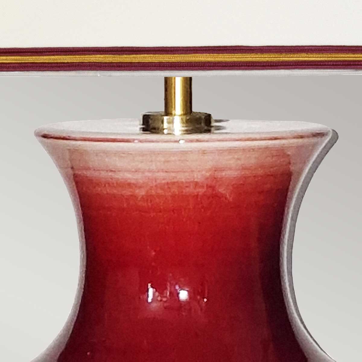 Elstead Lighting Table Lamp from the Oxblood range. Majin Oxblood Red Jar 1 Light Table Lamp with – SKU DL-MAJIN-SMALL-TL-OXB
