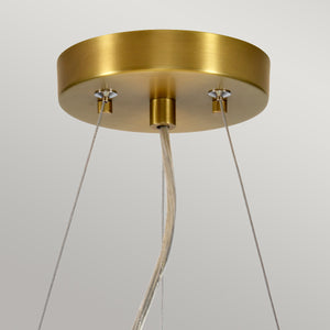 Designer's Lightbox Pendant from the Pearce range. Pearce 14" Pendant with Aged Brass Ceiling Pan Product Code = DL-PEARCE14-3LT-IV-AB