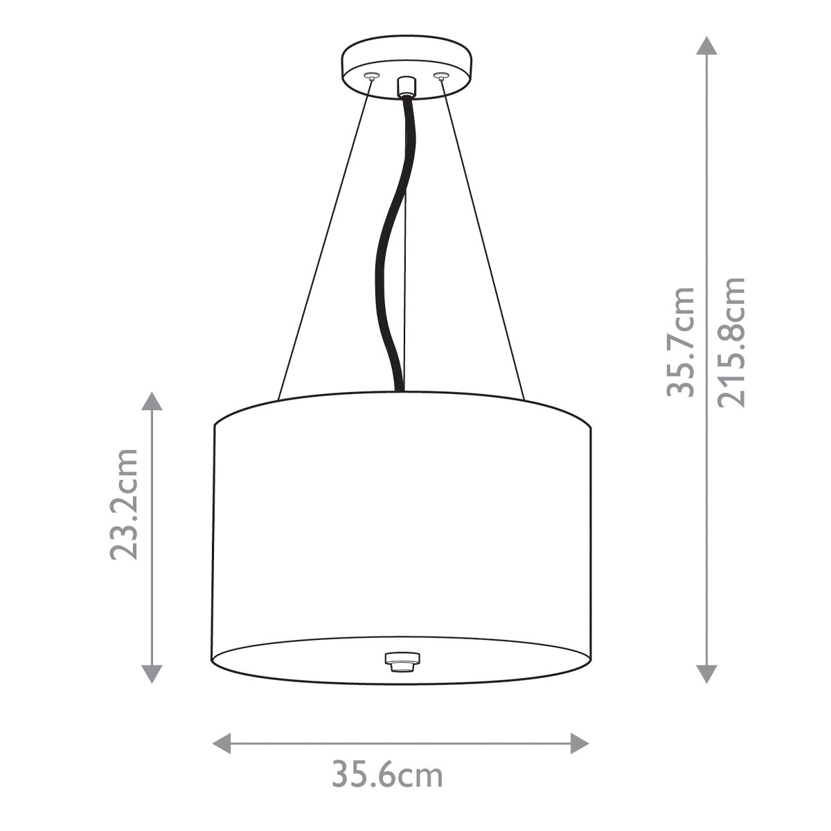Designer's Lightbox Pendant from the Pearce range. Pearce 14" Pendant with Aged Brass Ceiling Pan – SKU DL-PEARCE14-3LT-IV-AB