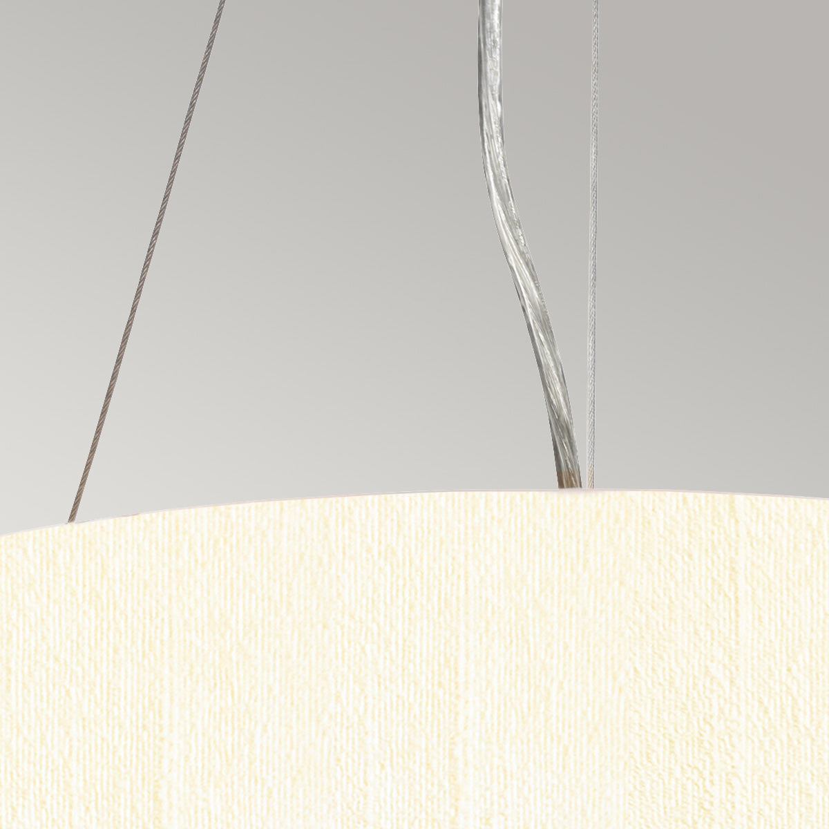 Designer's Lightbox Pendant from the Pearce range. Pearce 14" Pendant with Polished Chrome Ceiling Pan Product Code = DL-PEARCE14-3LT-IV-PC