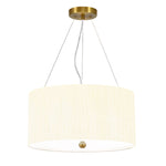 Designer's Lightbox Pendant from the Pearce range. Pearce 18" Pendant with Aged Brass Ceiling Pan – SKU DL-PEARCE18-3LT-IV-AB