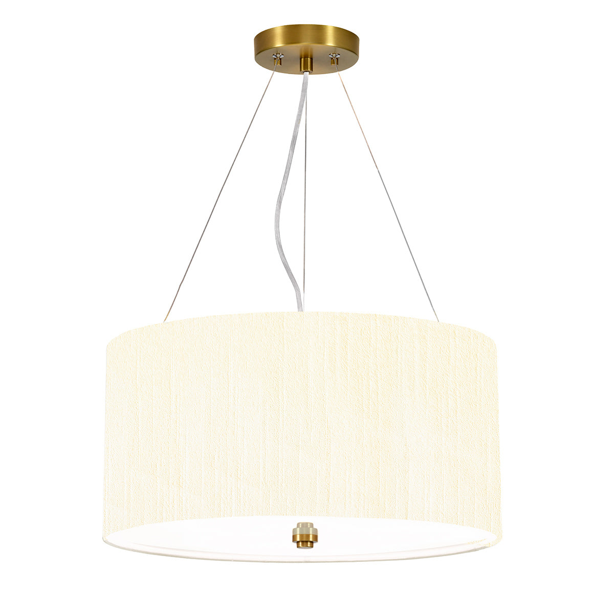 Designer's Lightbox Pendant from the Pearce range. Pearce 18" Pendant with Aged Brass Ceiling Pan Product Code = DL-PEARCE18-3LT-IV-AB